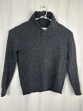 UNTUCKit Gray Lambs Wool Blend Long Sleeved Sweater Size Large Cowl Neck
