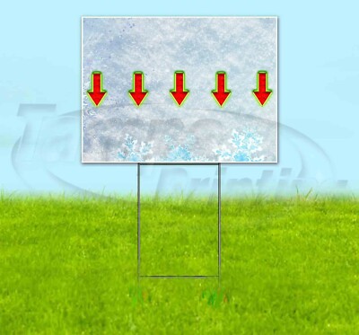 DOWN ARROW 18x24 Yard Sign Corrugated Plastic Bandit Lawn Business CHRISTMAS