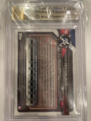 2018 Bowman Chrome Cristian Pache Prospect Auto BGS 9.5/10 Braves