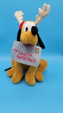 Official Disney Parks REINDEER PLUTO 12  Plush Holding Santa Christmas Letter