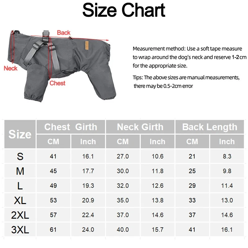 Dog Raincoat with Harness Waterproof Jumpsuit for Small Medium Dogs Adjustable - Image 2 of 4