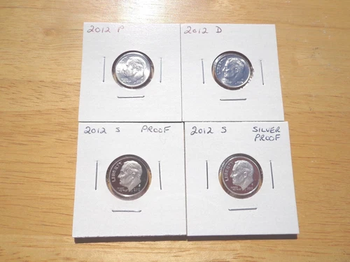 2012 P D S S Roosevelt Dime Silver & Clad Proof 4 Coin Set Lot  PDSS