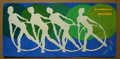 Ukrainian Soviet gouache Painting poster sketch nude figure girl