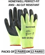 (2 or 12 PAIRS!) Honeywell Perfect Fit™ A6 Cut-Resistant Gloves (Size 10 XL) HR