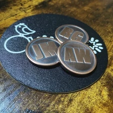 YOUR INITIALS 1.25” Laser Engraved Custom Copper Golf Ball Marker!