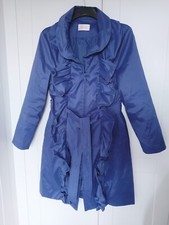 Libra Violet Trench Belted Zip Through Double Side Pockets Coat Size 12
