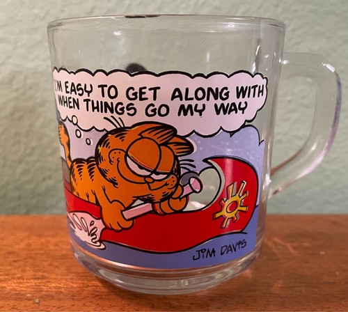 Garfield Original 1978 Copyright Glass Cup Mug Jim Davis Unused VTG McDonald's - Picture 7 of 7