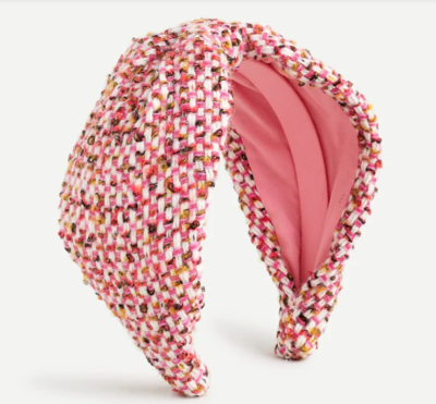 NWT J. Crew Women Pink Wool Tartan Plaid Check Turban Knot  display picture 2