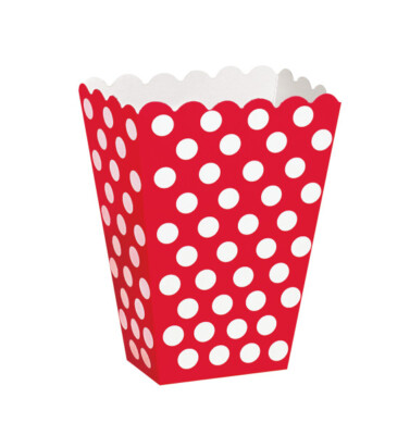 Packung mit 8 rubinroten Punkten Leckerli Boxen - Event Gastgeschenke Geschenke