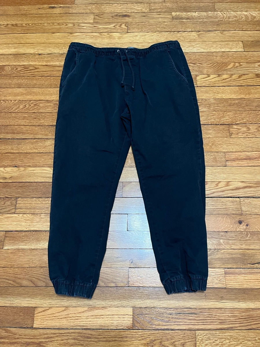 Old Navy Canvas Joggers Mens Size XL Black Tapered Leg Elastic