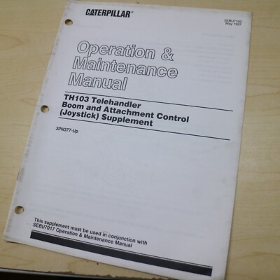 CATERPILLAR TH103 TELEHANDLER Lift Operation Manual Guide JOYSTICK SUPPLEMENT