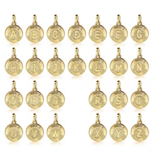 Gold Plated Initial Letter A-Z Pendant (Round-shaped Charm Only) Hot Wholesale