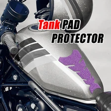 MC Motoparts Plain Purple Fish Bone Gas Tank Pad Protector Cover Grip Removable