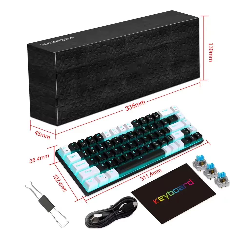 Compact and Durable Mechanical Keyboard for Enhanced Typing Experience