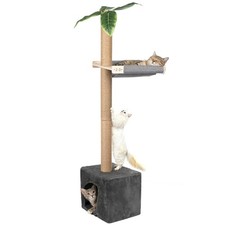 Cat Window Perch with Tall Scratching Post, 58" Cats Window Hammock with Cat ...