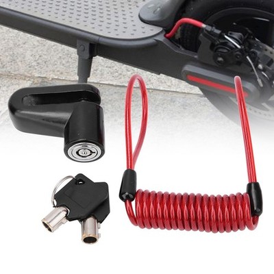 Black Anti Theft Disc Brake Lock with Reminder Cable for Xiaomi Mijia M365
