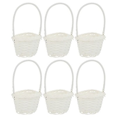 6PCS Creative Hamper Baskets Klassische gewebte Körbe einfache Pflanzkörbe