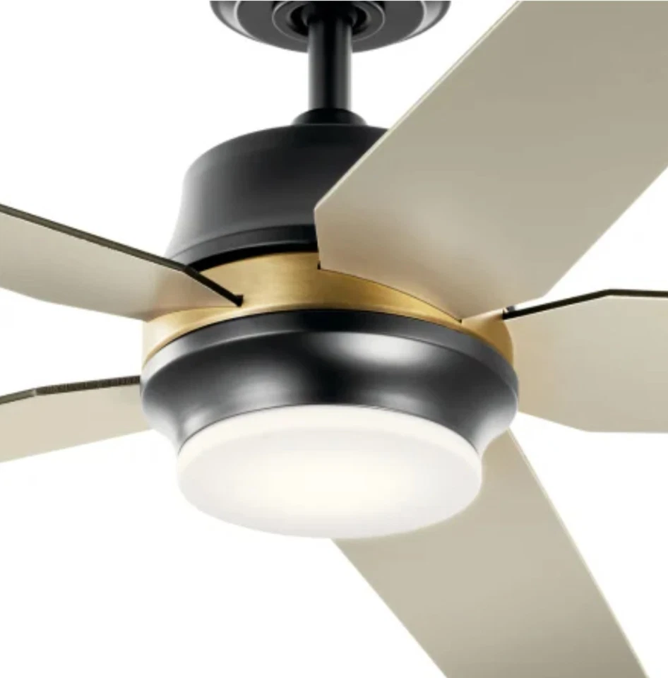 52" LED 3spd Ceiling Fan Satin Black Maeve 300059 SBK Kichler Lighting Fan - Image 2 of 4