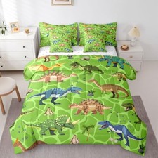 Cute Dinosaur Comforter Set with Sheets 7 Piece Size Cartoon Full Multi K01