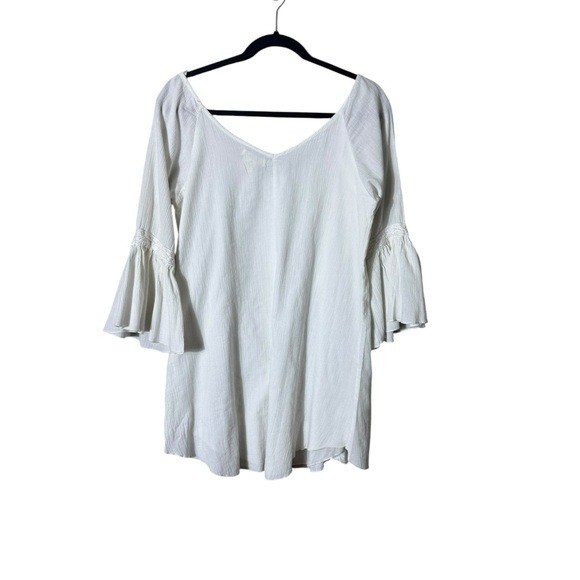 Billabong Bohemian Womens Tunic Top Medium Fairycore Beachy Flare Coquette White