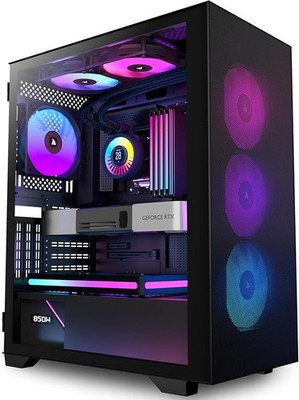 KEDIERS PC-Gehäuse, vorinstalliert 6*PWM ARGB-Gehäuselüfter, ATX Mid Tower