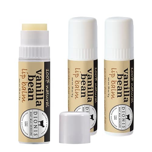 Dionis - Ziegenmilch Hautpflege Vanillebohne duftender Lippenbalsam (0,28 Unzen) - 3er-Set - - Bild 1 von 7