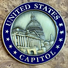 Enameled Commemorative Coin US Capitol Executive Service Club Excellent