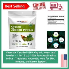 Ayurvedic Neem Leaf Powder - 1 lb Gluten-Free, Support for Skin  Immunity