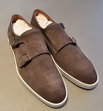 Santoni Veloursleder Loafer Double Monk, Grö...
