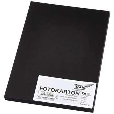 [614/50 90] folia Carton de bricolage, A4, 300 g/m2, noir - Photo 1/2
