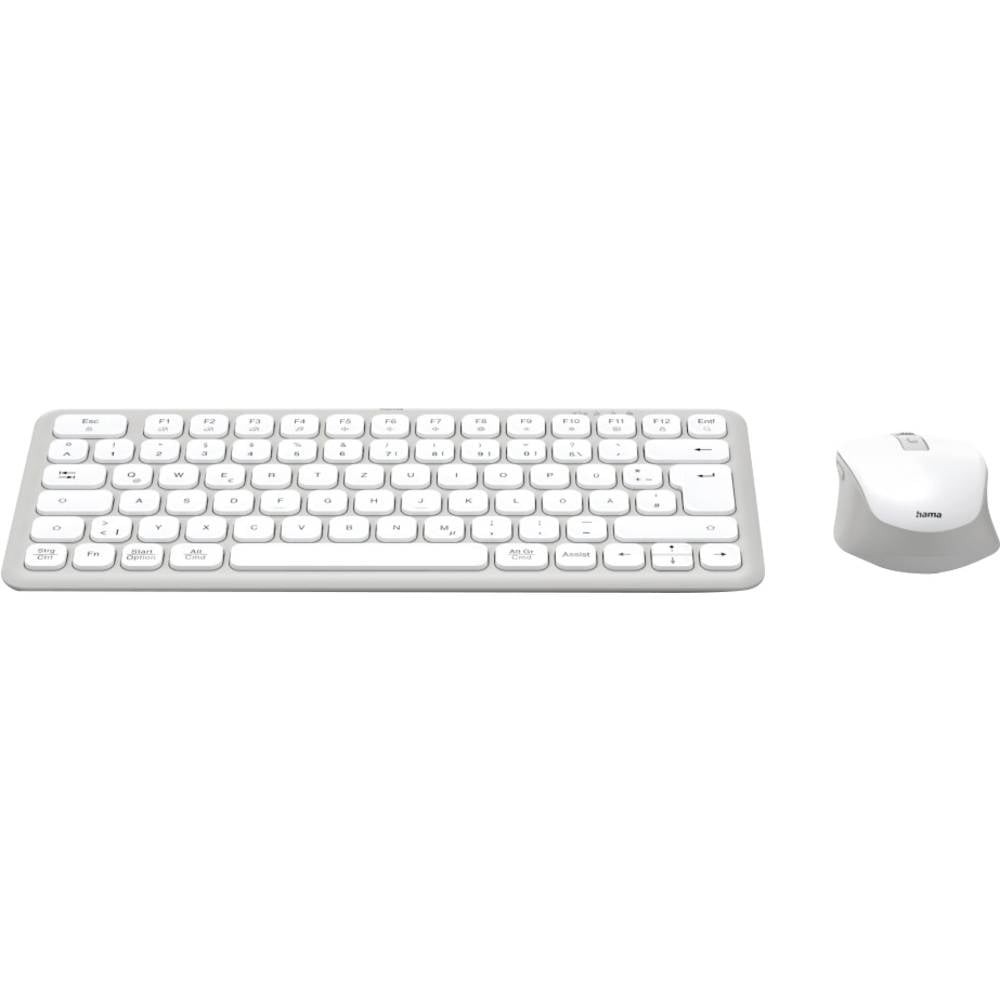 Clavier QWERTZ allemand Hama WKM-500 Bluetooth blanc contre la fatigue des mains