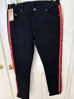 DNM Collection NWT 38 X 33 Original Solid Paint Denim Black/Red Men s Jeans