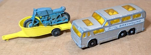 Matchbox Lesney Greyhound Bus and Motorcycle - Free Shipping!