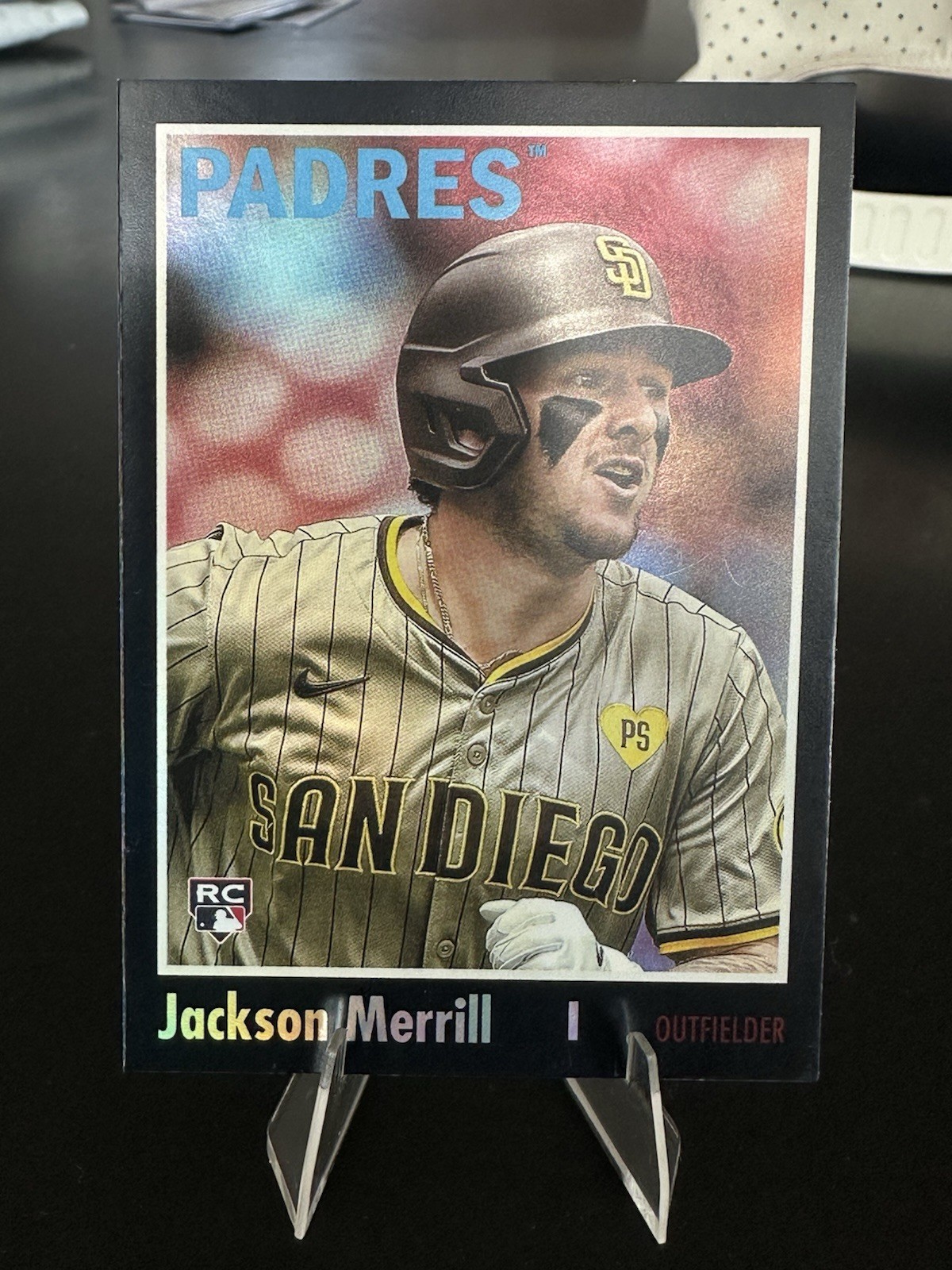2024 Topps Archives Black Foil Jackson Merrill Rookie San Diego Padres #156
