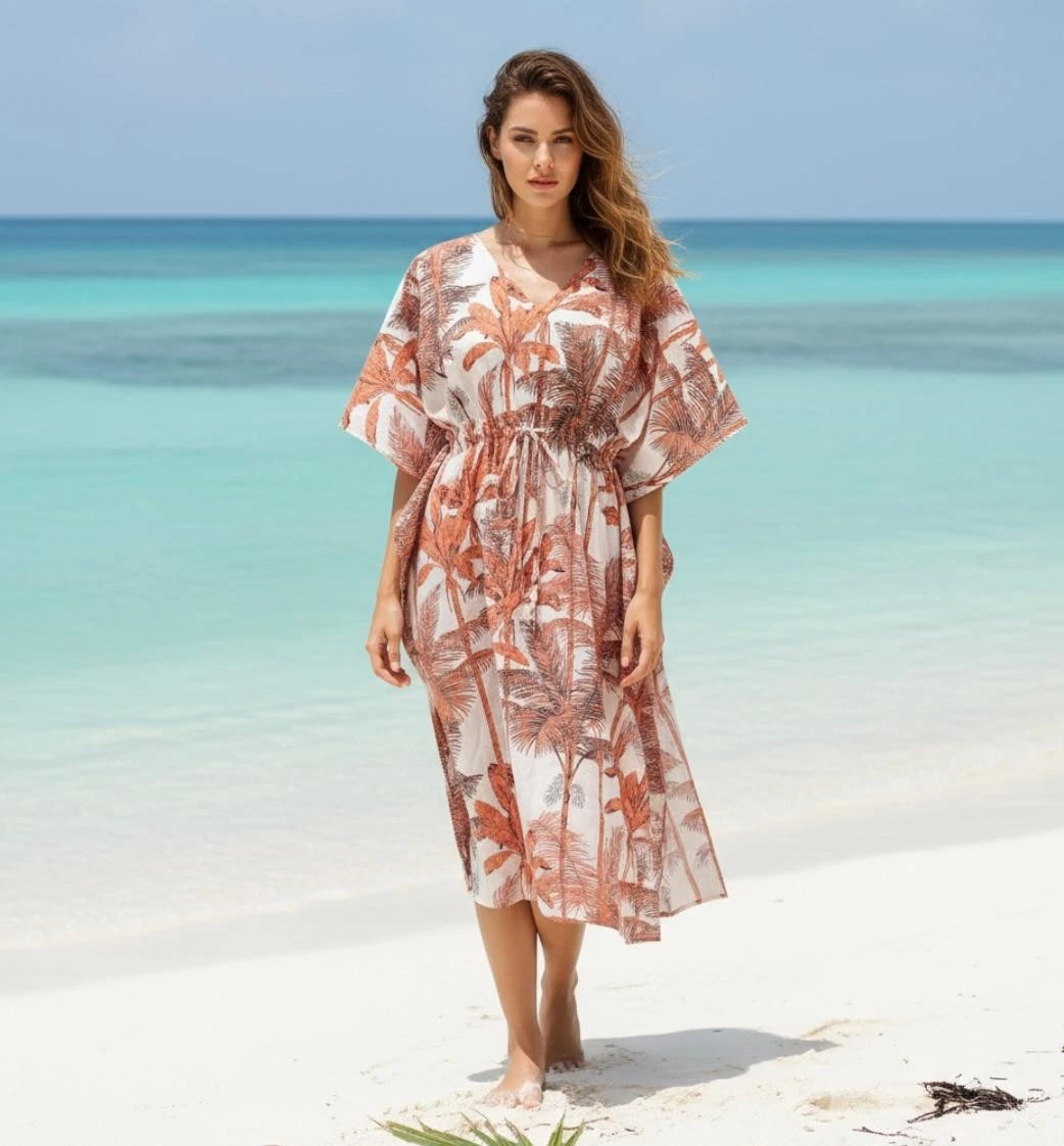 Indian hand block printed floral dress for summer wear block pure cotton dress