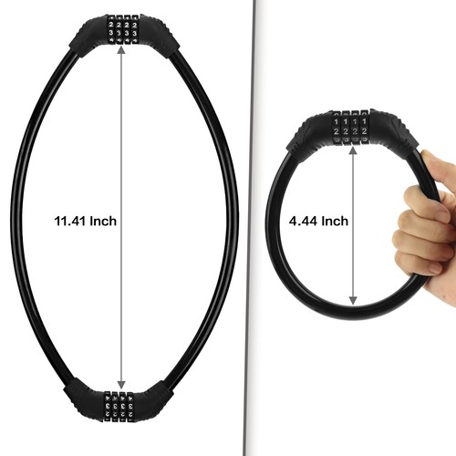 2pcs Bike Lock Cable Combination 4 Digit Anti Theft Lock - Picture 2 of 7