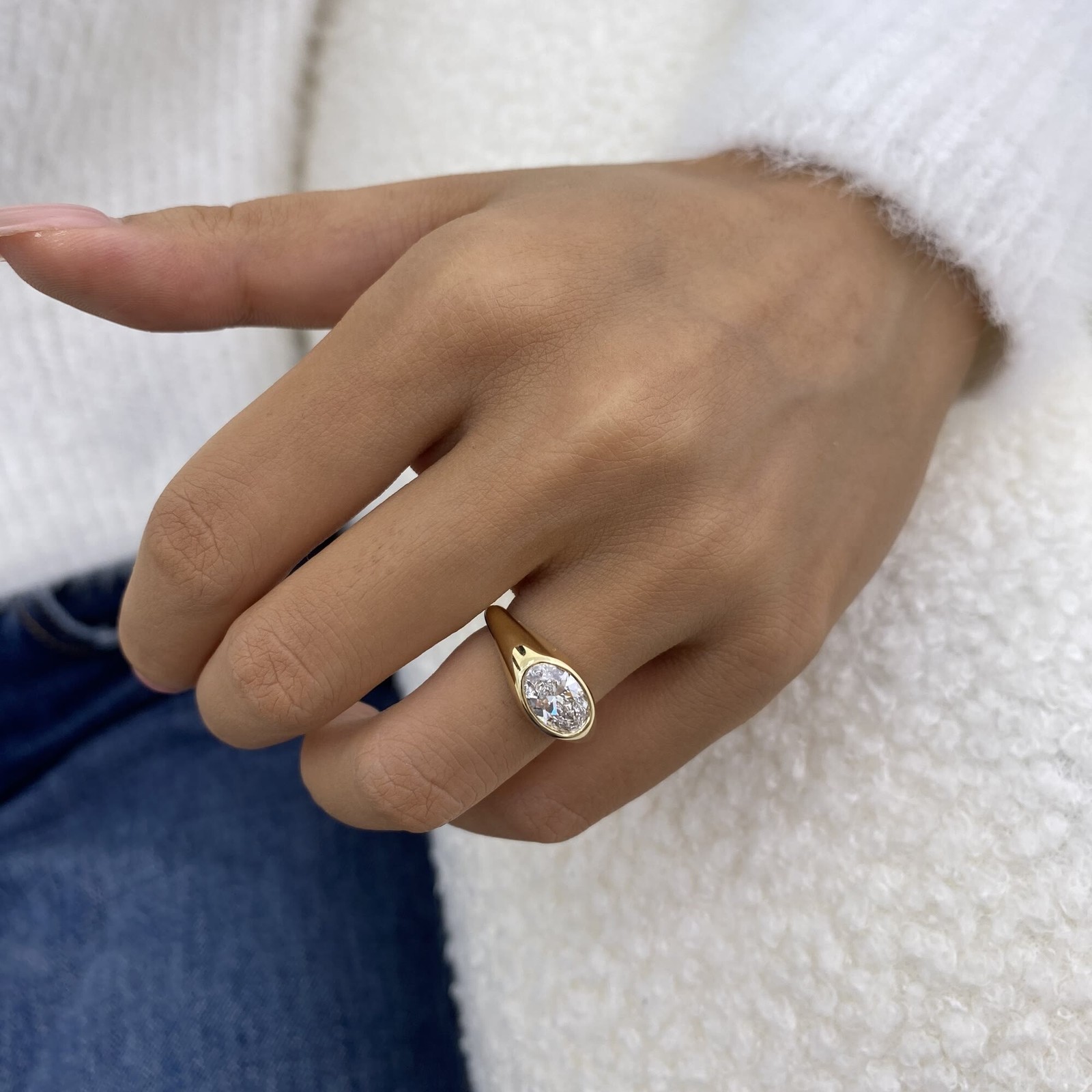 18K Yellow Gold Engagement Ring E VVS2 Lab Created Diamond IGI 1ct Rare ...