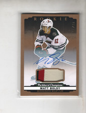 MATT BOLDY 2022-23 UD PARKHURST CHAMPIONS AUTOGRAPH AUTO 3 COLOR JERSEY RC WILD