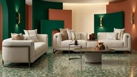 Beiges Wohnzimmer-Set 4 + 3-Sitzer-Sofa Couchtisch Beistelltisch DesignermöBel