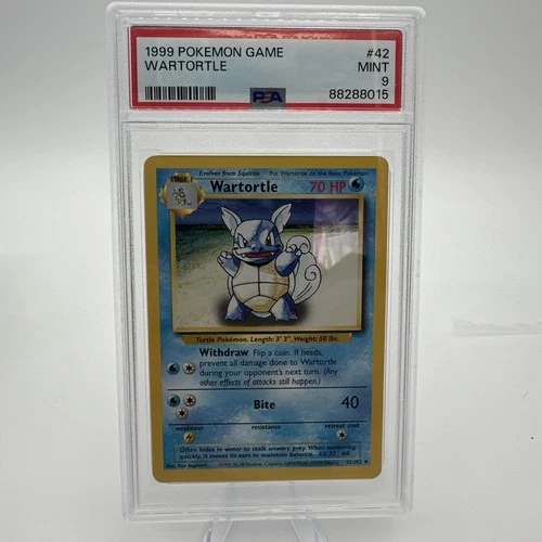 1999 POKEMON BASE SET UNLIMITED #42 WARTORTLE PSA 9