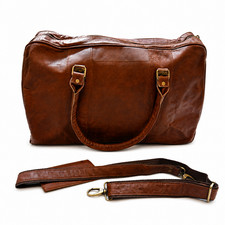 Handmade Leather Duffle Bag Travel Bag – Weekender Holdall Bag
