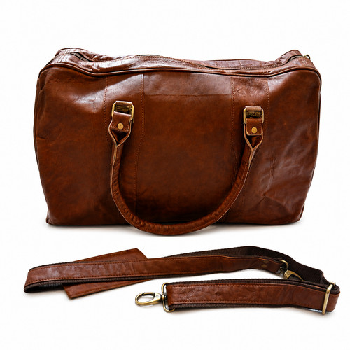 Handmade Leather Duffle Bag Travel Bag – Weekender Holdall Bag