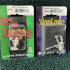 Reaper Miniatures, Metal, 2772 Iris Female Gnome, And 14014 Artemis The Huntress