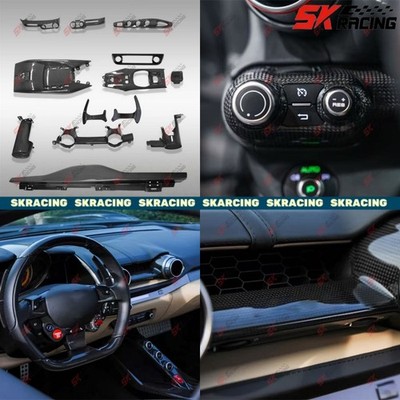 Interior Console Cover Trim Kit For Ferrari 812 Superfast Plain Weave Dry Carbon