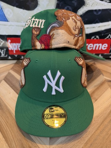 Authentic Jon Stan NYC New Era Pine Green Yankees OG Fitted Angel Patch 7 3/8