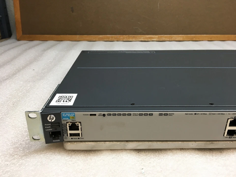 HP 2920-24G J9727A 24-Port Gigabit PoE+ Ethernet Managed Switch w/ Rack Ears - Image 2 of 4