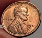 1911 Lincoln Wheat Cent Unc. BU Red PQ D52826