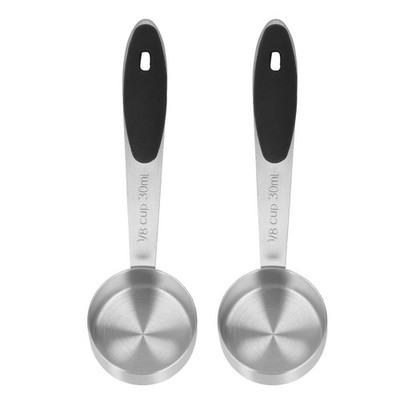 2Pcs Stainless Steel Coffee Measuring Scoop 1/8 Cup 30ml Measuring Tablespo