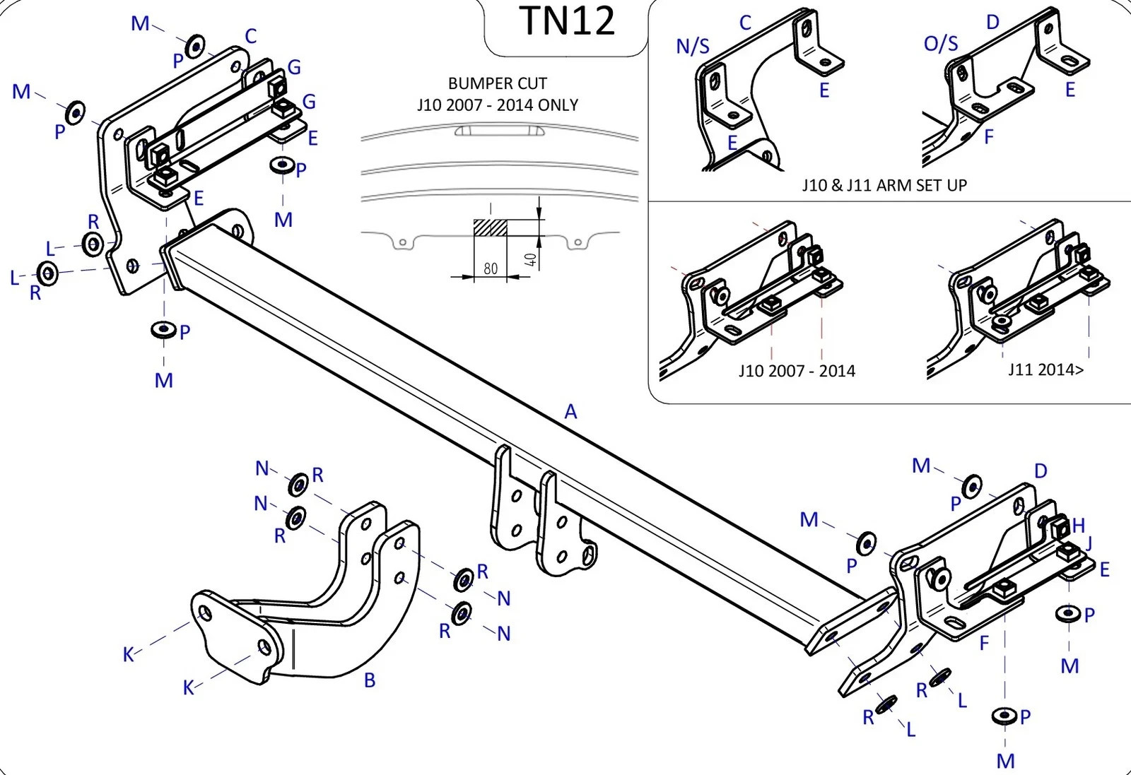 Qashqai towbar Tow trust TN12 2008-21 fixed neck new Nissan