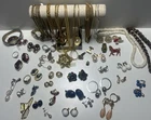 Vintage Costume Jewelry Lot: Clip on, Pins, Necklaces, Cuff Links & More